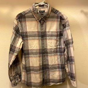 Eddie Bauer Plaid Flannel Collared Dress Shirt Size Large
